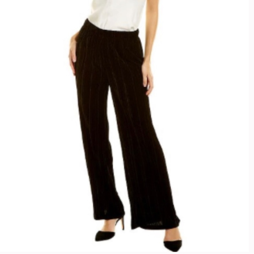 Max Studio Velvet Black Wide Leg Pants
